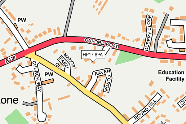 HP17 8PA map - OS OpenMap – Local (Ordnance Survey)