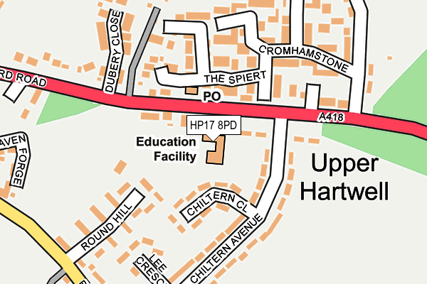 HP17 8PD map - OS OpenMap – Local (Ordnance Survey)