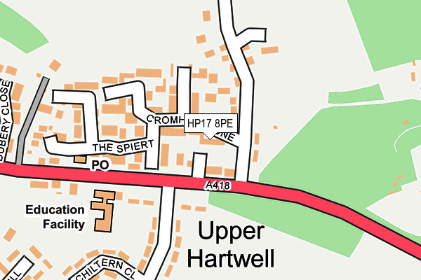 HP17 8PE map - OS OpenMap – Local (Ordnance Survey)