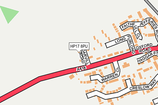 HP17 8PU map - OS OpenMap – Local (Ordnance Survey)
