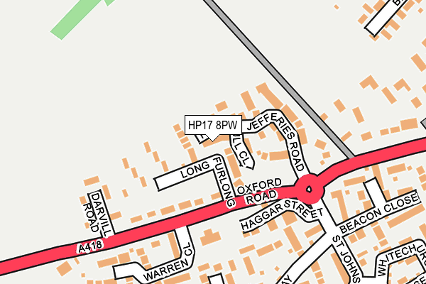 HP17 8PW map - OS OpenMap – Local (Ordnance Survey)