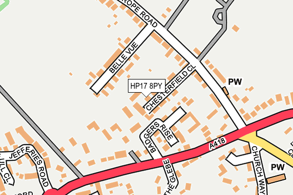 HP17 8PY map - OS OpenMap – Local (Ordnance Survey)