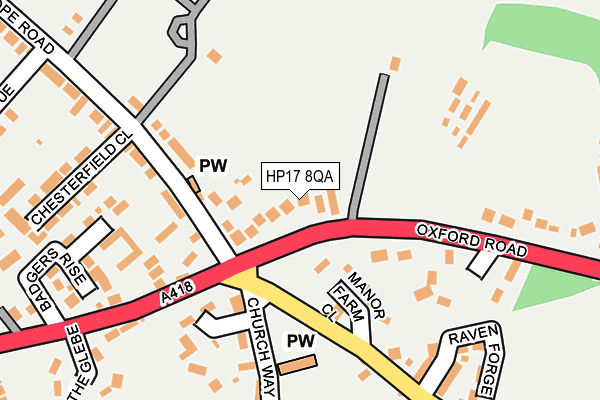 HP17 8QA map - OS OpenMap – Local (Ordnance Survey)