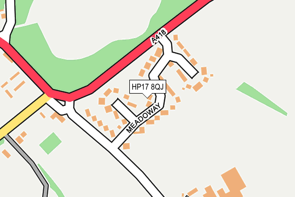 HP17 8QJ map - OS OpenMap – Local (Ordnance Survey)