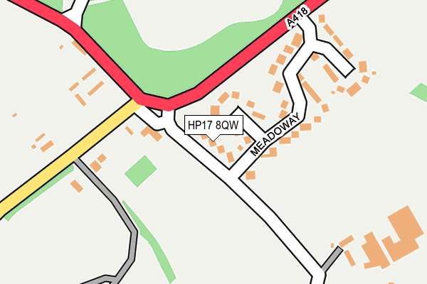 HP17 8QW map - OS OpenMap – Local (Ordnance Survey)
