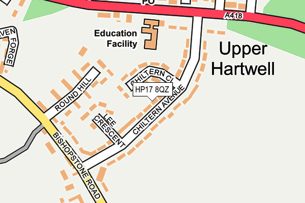 HP17 8QZ map - OS OpenMap – Local (Ordnance Survey)