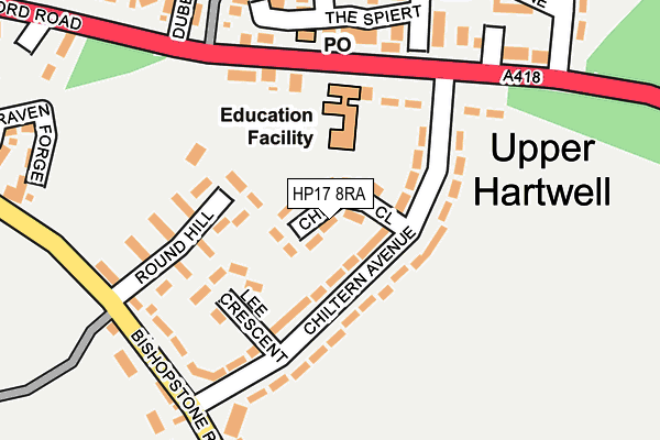 HP17 8RA map - OS OpenMap – Local (Ordnance Survey)