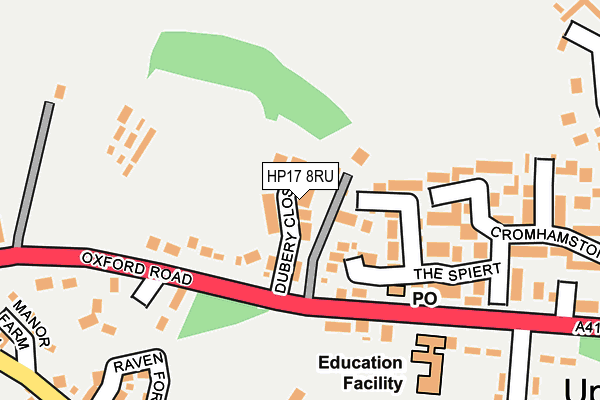 HP17 8RU map - OS OpenMap – Local (Ordnance Survey)