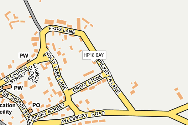 HP18 0AY map - OS OpenMap – Local (Ordnance Survey)