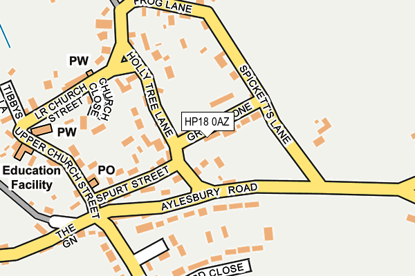 HP18 0AZ map - OS OpenMap – Local (Ordnance Survey)