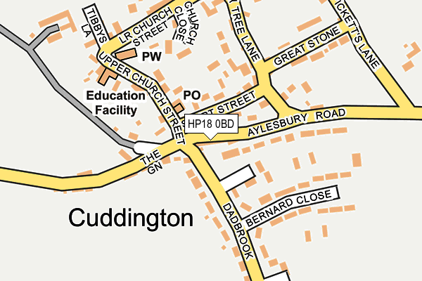 HP18 0BD map - OS OpenMap – Local (Ordnance Survey)