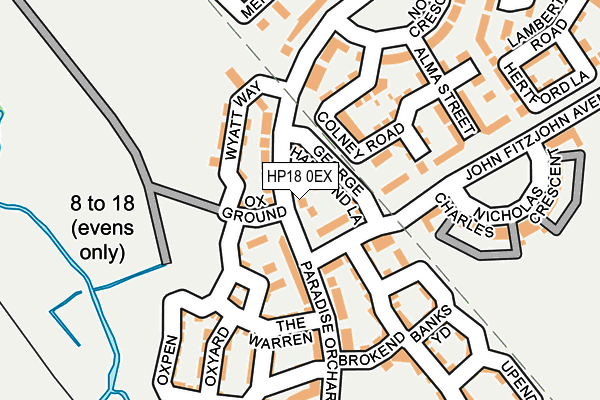 HP18 0EX map - OS OpenMap – Local (Ordnance Survey)