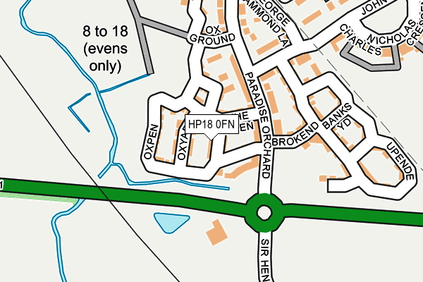 HP18 0FN map - OS OpenMap – Local (Ordnance Survey)