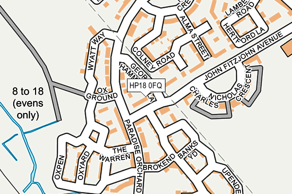 HP18 0FQ map - OS OpenMap – Local (Ordnance Survey)