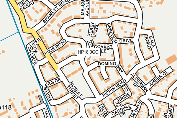 HP18 0GQ map - OS OpenMap – Local (Ordnance Survey)