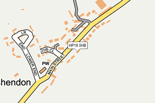 HP18 0HB map - OS OpenMap – Local (Ordnance Survey)