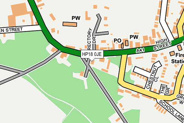 HP18 0JE map - OS OpenMap – Local (Ordnance Survey)