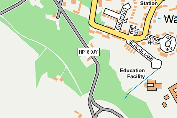 HP18 0JY map - OS OpenMap – Local (Ordnance Survey)