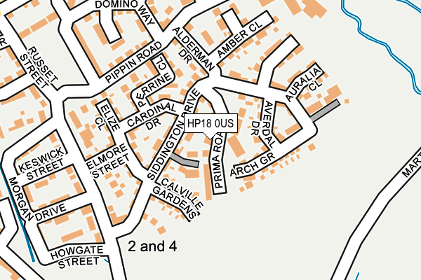 HP18 0US map - OS OpenMap – Local (Ordnance Survey)