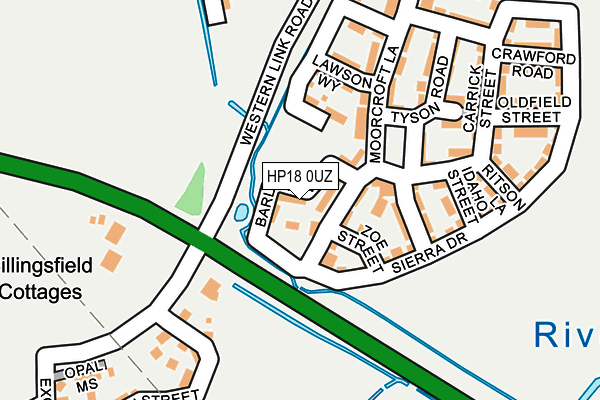 HP18 0UZ map - OS OpenMap – Local (Ordnance Survey)