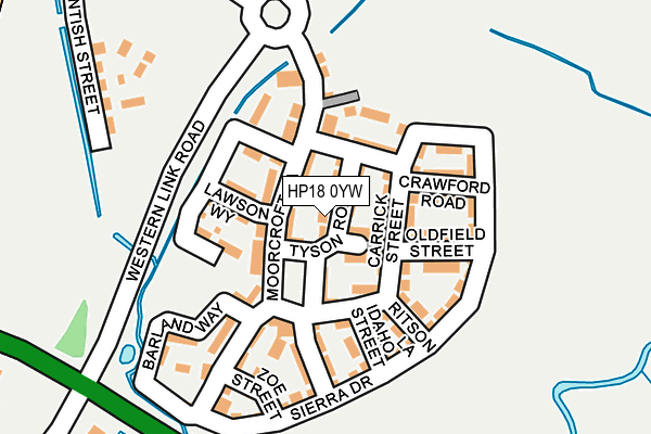 HP18 0YW map - OS OpenMap – Local (Ordnance Survey)