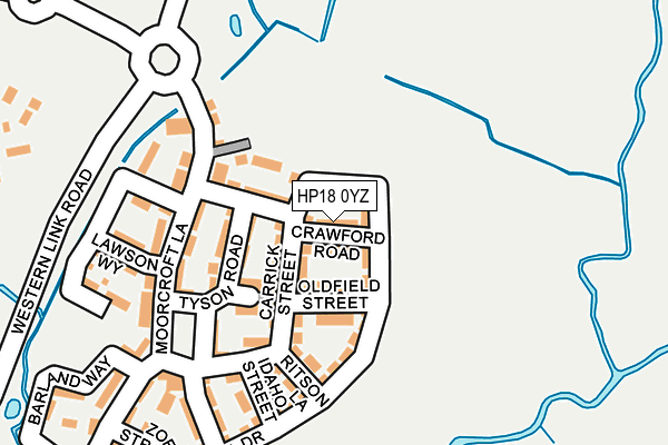 HP18 0YZ map - OS OpenMap – Local (Ordnance Survey)