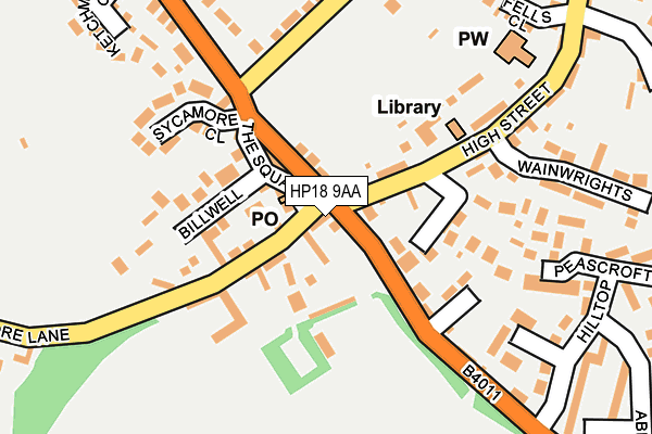 HP18 9AA map - OS OpenMap – Local (Ordnance Survey)