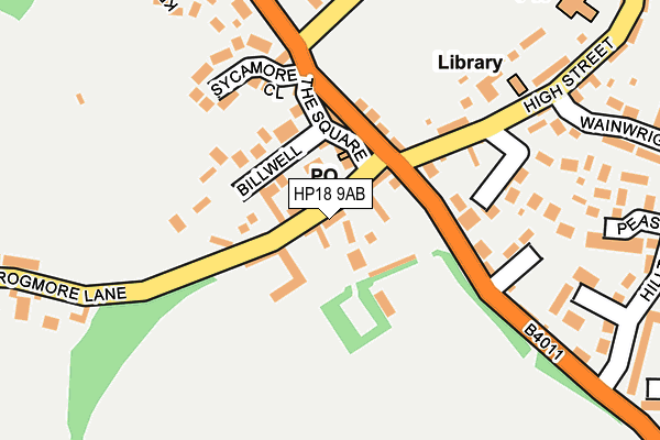 HP18 9AB map - OS OpenMap – Local (Ordnance Survey)