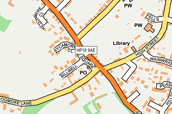 HP18 9AE map - OS OpenMap – Local (Ordnance Survey)