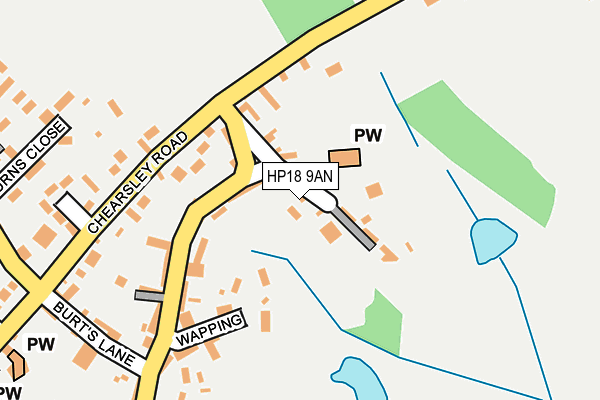 HP18 9AN map - OS OpenMap – Local (Ordnance Survey)