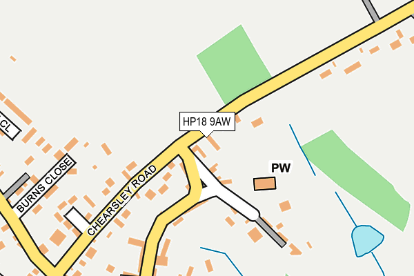 HP18 9AW map - OS OpenMap – Local (Ordnance Survey)