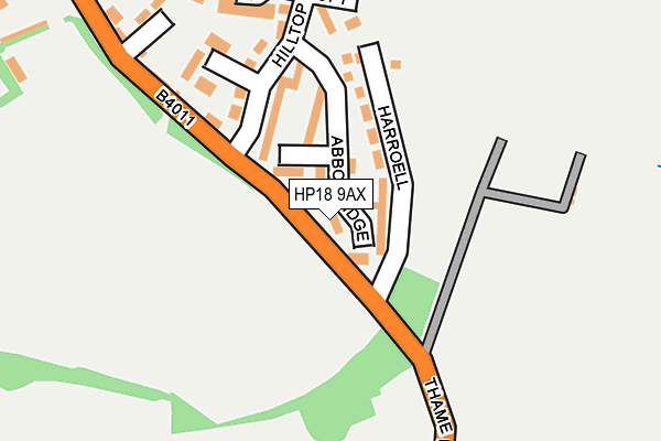 HP18 9AX map - OS OpenMap – Local (Ordnance Survey)