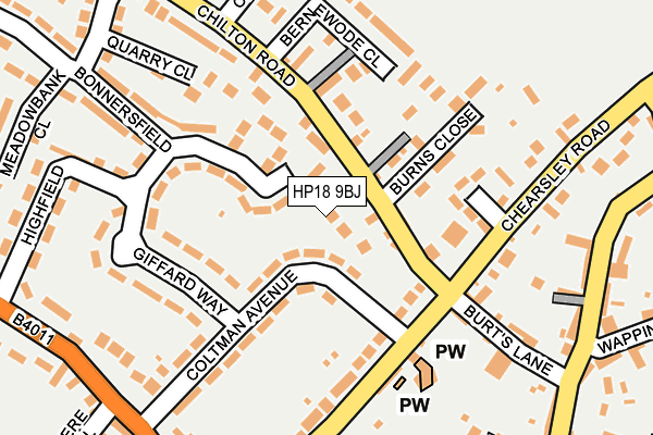 HP18 9BJ map - OS OpenMap – Local (Ordnance Survey)