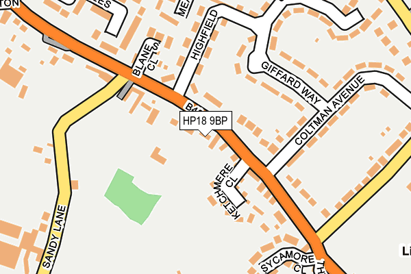 HP18 9BP map - OS OpenMap – Local (Ordnance Survey)