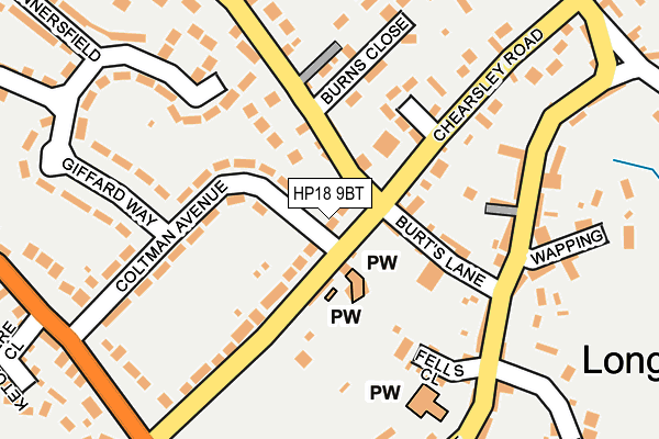 HP18 9BT map - OS OpenMap – Local (Ordnance Survey)