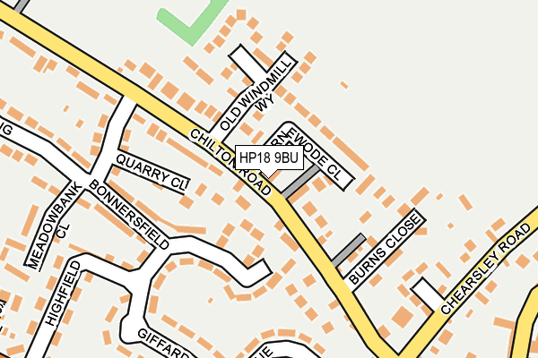 HP18 9BU map - OS OpenMap – Local (Ordnance Survey)