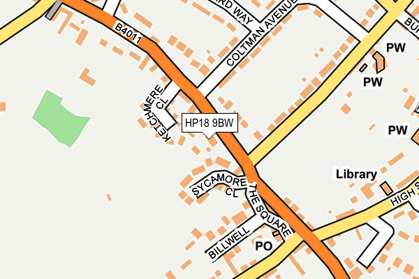 HP18 9BW map - OS OpenMap – Local (Ordnance Survey)
