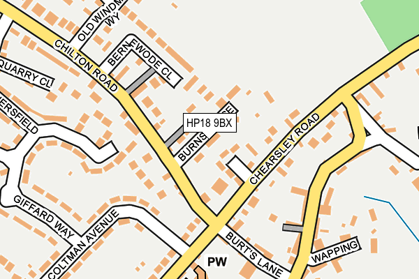 HP18 9BX map - OS OpenMap – Local (Ordnance Survey)