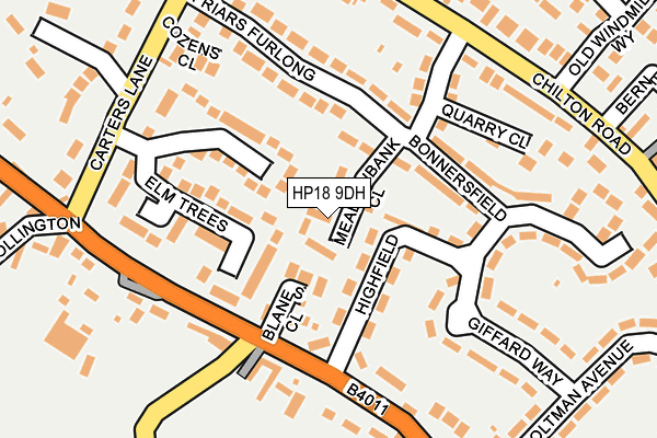 HP18 9DH map - OS OpenMap – Local (Ordnance Survey)