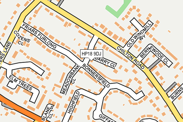HP18 9DJ map - OS OpenMap – Local (Ordnance Survey)