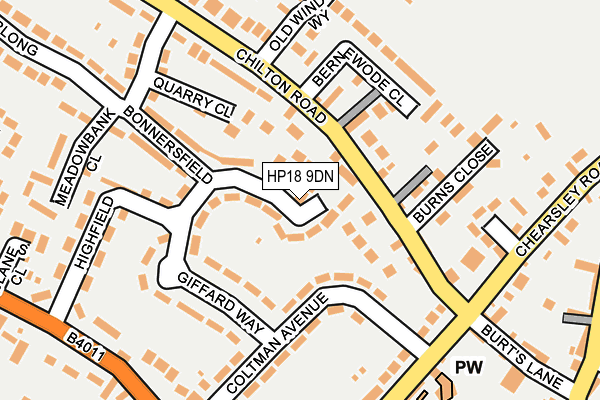 HP18 9DN map - OS OpenMap – Local (Ordnance Survey)