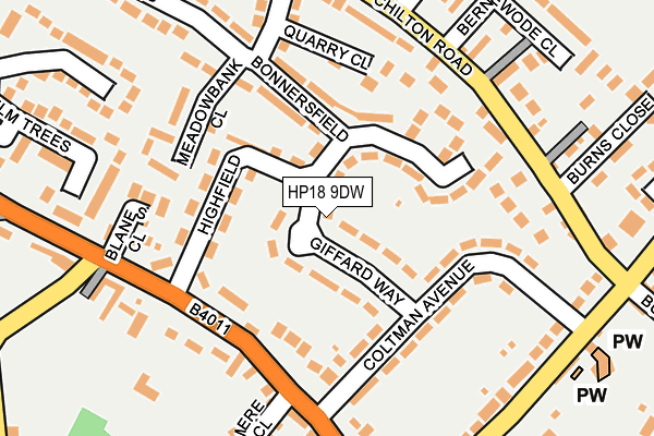 HP18 9DW map - OS OpenMap – Local (Ordnance Survey)