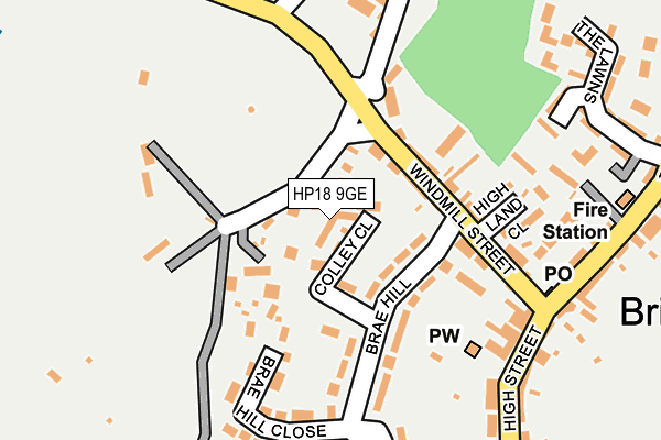 HP18 9GE map - OS OpenMap – Local (Ordnance Survey)