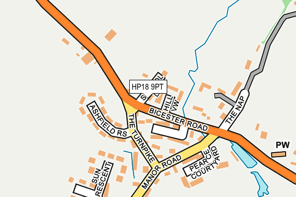 HP18 9PT map - OS OpenMap – Local (Ordnance Survey)