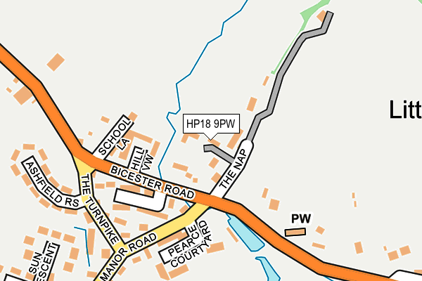 HP18 9PW map - OS OpenMap – Local (Ordnance Survey)