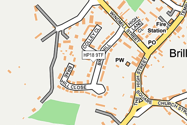 HP18 9TF map - OS OpenMap – Local (Ordnance Survey)