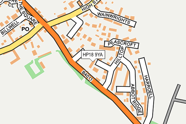 HP18 9YA map - OS OpenMap – Local (Ordnance Survey)