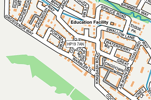 HP19 7AN map - OS OpenMap – Local (Ordnance Survey)