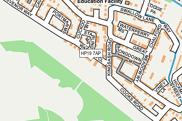HP19 7AP map - OS OpenMap – Local (Ordnance Survey)