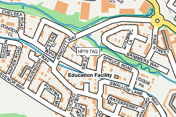 HP19 7AQ map - OS OpenMap – Local (Ordnance Survey)
